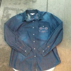 Detailed back denim shirt